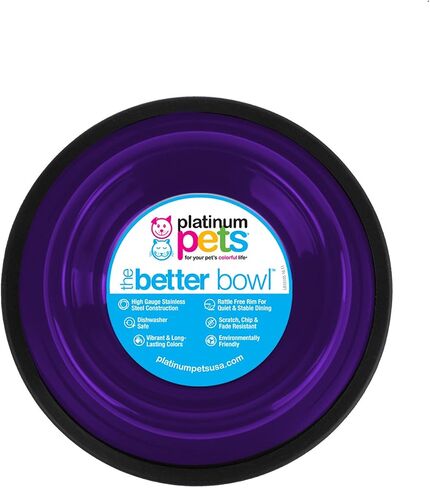 Platinum Pets Embossed Non-Tip Stainless Steel Cat/Dog Bowl in Saudi Arabia