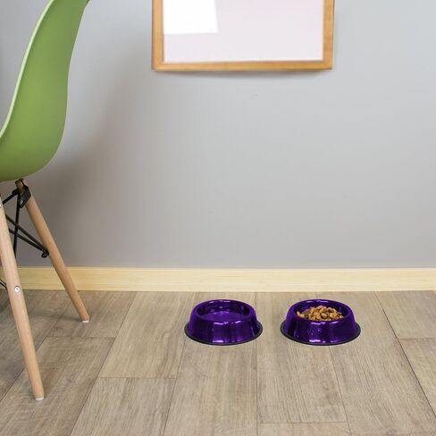 Platinum Pets Embossed Non-Tip Stainless Steel Cat/Dog Bowl in Saudi Arabia