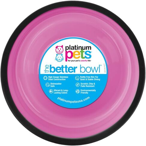 Platinum Pets Embossed Non-Tip Stainless Steel Cat/Dog Bowl in Saudi Arabia