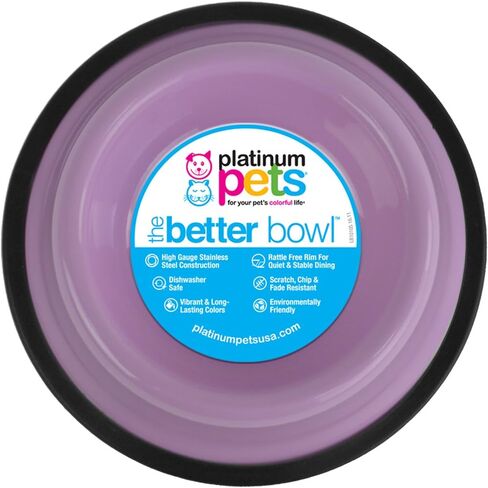 Platinum Pets Embossed Non-Tip Stainless Steel Cat/Dog Bowl in Saudi Arabia
