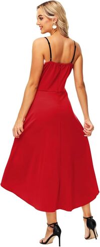 AOBUTE Womens Christmas Mrs Claus Costume Santa Midi Dress Xmas Party Dresses in Kuwait