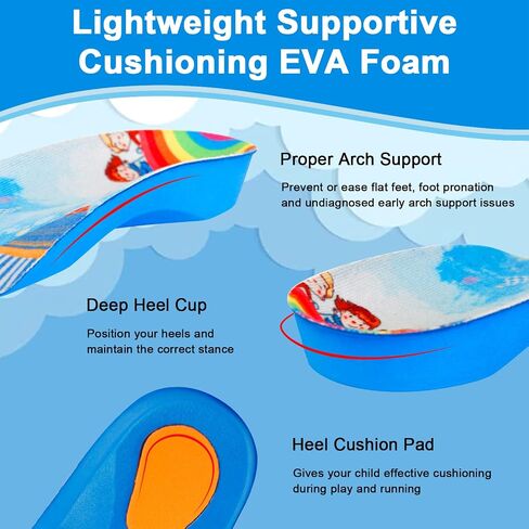 Arch Support Insole for Kids Shoes, 3/4 Orthotic Shoes Inserts for Children’s Heel Pain, Flat Feet, Plantar Fasciitis, Pronation in Saudi Arabia