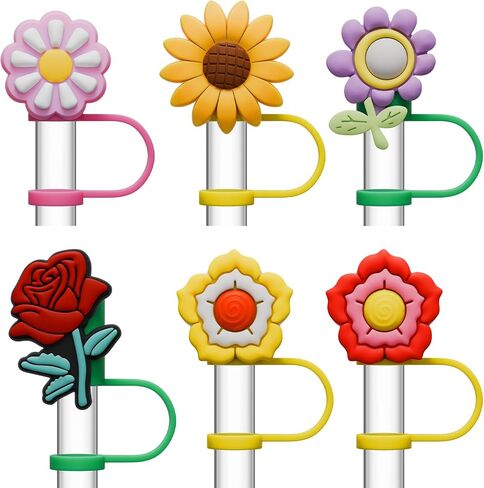 6 PCS Silicone Spill Stopper Set for Stanley Cup Straw Covers 30 oz / 40 oz Tumbler Leak Proof Drink Stoppers Silicone Straw Stopper Caps for Stanley Cup Accessories-Cat in Saudi Arabia