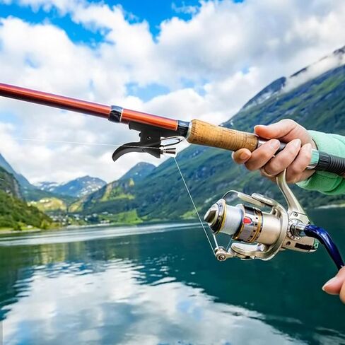 الصيد البحري الصب الزناد بكرة ثابتة الصب المساعدة يلقي مدفع تصفح الصيد الزناد الأمن حامي الإصبع تصفح معدات الصيد للقطب قضيب الشاطئ تصفح الصيد معالجة in Kuwait