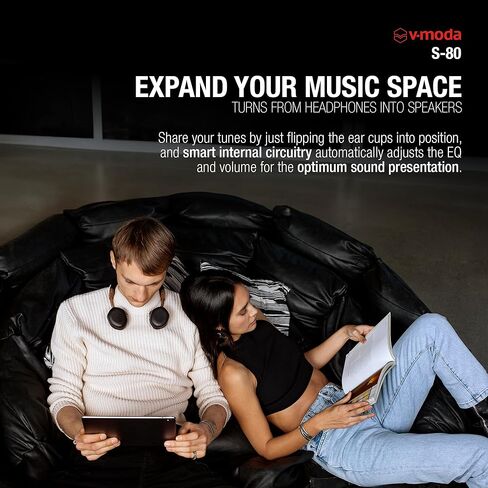 سماعات رأس بلوتوث V-MODA S-80 مغلقة من الخلف - أسود in Kuwait