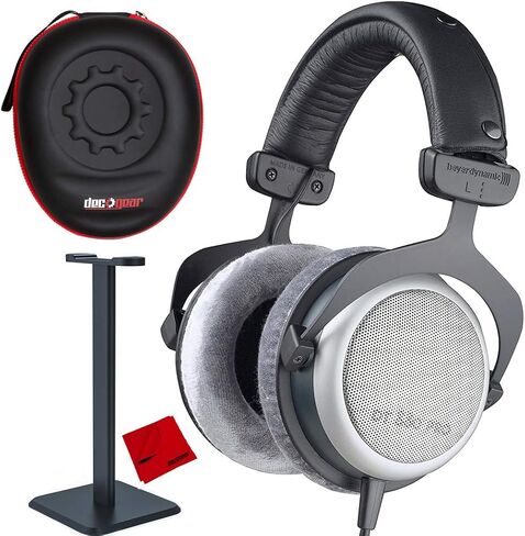مجموعة سماعات الرأس Beyerdynamic DT-880 Pro 250 أوم (490970) مع حقيبة صلبة مبطنة كاملة الحجم للسفر وحامل سماعة الرأس وقطعة قماش للتنظيف من الألياف الدقيقة in Saudi Arabia