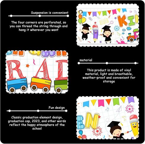 لافتة تخرج كبيرة لرياض الأطفال 2024، لوازم حفلات التخرج، تهنئة GRAD، لافتة ساحة لرياض الأطفال لتزيين التخرج من رياض الأطفال in Kuwait