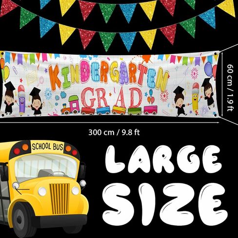 لافتة تخرج كبيرة لرياض الأطفال 2024، لوازم حفلات التخرج، تهنئة GRAD، لافتة ساحة لرياض الأطفال لتزيين التخرج من رياض الأطفال in Kuwait