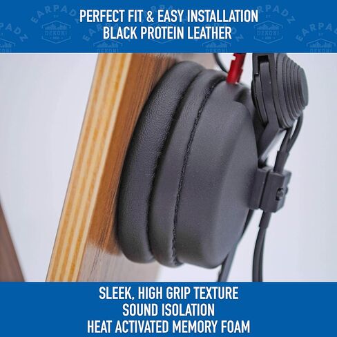 Earpadz Replacement for Sennheiser HD25 Ear Pads, Midnight Earpadz by Dekoni, Soft Knit Replacement Headphone Cushions, Heat Activated Memory Foam, Proper Fit, Comfort and Sound Isolation, 1 Pair in Kuwait