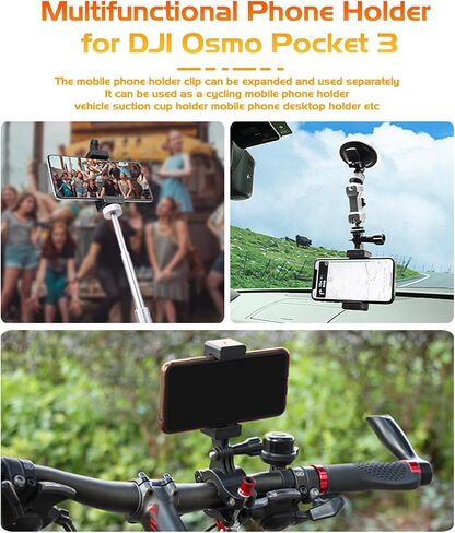 حامل هاتف الكاميرا جبل لجيب DJI OSMO 3، محول توسيع حامل ثلاثي للميكروفون مشبك الهاتف الأمامي مع برغي 1/4 بوصة لجيب OSMO 3 ملحقات in Saudi Arabia