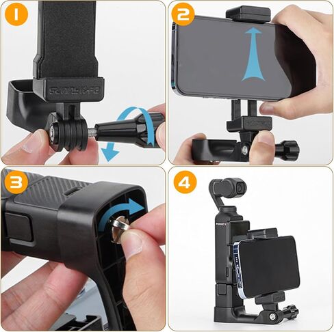 حامل هاتف الكاميرا جبل لجيب DJI OSMO 3، محول توسيع حامل ثلاثي للميكروفون مشبك الهاتف الأمامي مع برغي 1/4 بوصة لجيب OSMO 3 ملحقات in Saudi Arabia