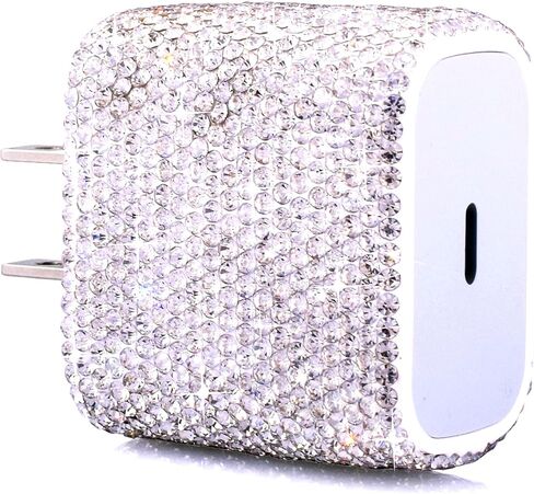 USB C Charger Fast Charger Block PD 20W Type C Wall Charger Bling Decors Compatible for iPhone 13/13 Mini/13 Pro/13 Pro Max/12 Pro Max/SE/11, Pixel, Galaxy S20 S10 S9 in Kuwait