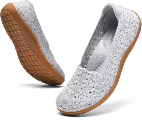 Women's Wide Toe Box Flats Shoes Ballet Flat | Knit Mesh Slip-on Shoes, Wide Width Walking Shoes, Comfort, Dressy in Saudi Arabia