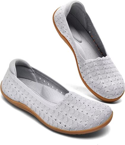 Women's Wide Toe Box Flats Shoes Ballet Flat | Knit Mesh Slip-on Shoes, Wide Width Walking Shoes, Comfort, Dressy in Saudi Arabia