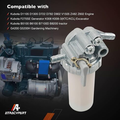 1G313-43010 مجموعة فلتر الوقود متوافقة مع Kubota D1105 D1305 D722 D782 D902 V1505 Z482 Z602 محرك K008 K008-3 حفارة B5100 B6100 B7100D B8200 يستبدل 15393-43017 in Saudi Arabia