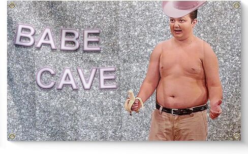 Gibby Funn Tapestry Babe CaveTapestry 3x5Ft Wall College Dorm Room Decor with 4 Grommets Funny Poster UV Resistance Fading & Durable Man Cave in Saudi Arabia