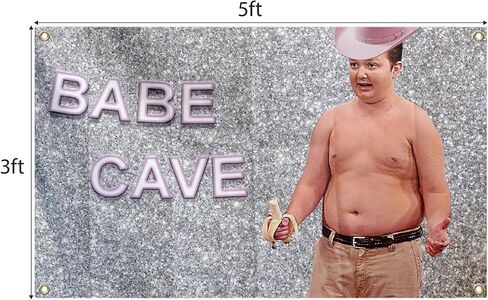Gibby Funn Tapestry Babe CaveTapestry 3x5Ft Wall College Dorm Room Decor with 4 Grommets Funny Poster UV Resistance Fading & Durable Man Cave in Saudi Arabia