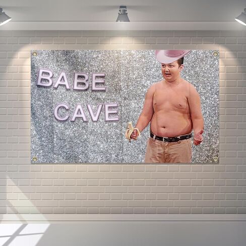 Gibby Funn Tapestry Babe CaveTapestry 3x5Ft Wall College Dorm Room Decor with 4 Grommets Funny Poster UV Resistance Fading & Durable Man Cave in Saudi Arabia