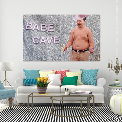 Gibby Funn Tapestry Babe CaveTapestry 3x5Ft Wall College Dorm Room Decor with 4 Grommets Funny Poster UV Resistance Fading & Durable Man Cave in Saudi Arabia