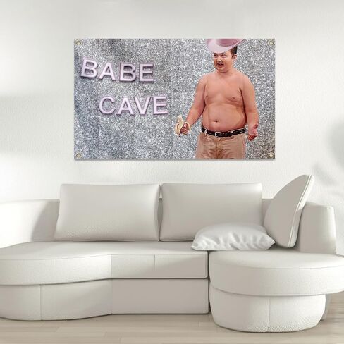 Gibby Funn Tapestry Babe CaveTapestry 3x5Ft Wall College Dorm Room Decor with 4 Grommets Funny Poster UV Resistance Fading & Durable Man Cave in Saudi Arabia