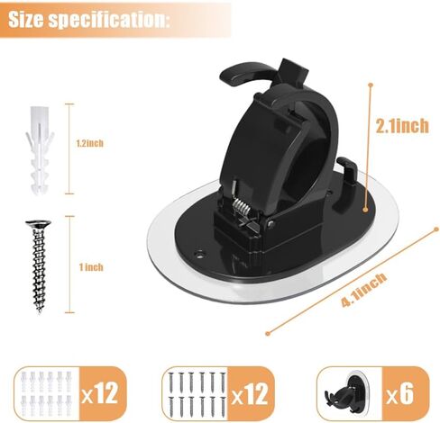 6 عبوات من دعامات قضيب الستارة بدون مثقاب، حوامل قضيب ستارة ذاتية اللصق، بدون دعامات ستارة مثقبة، دعامات قضيب ستارة سهلة بدون حفر، لغرفة النوم، وغرفة المعيشة، والمطبخ، والحمام in Kuwait