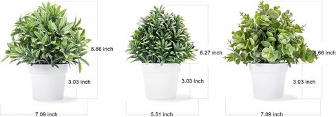 8.7" Mini Potted Fake Plants Artificial Eucalyptus Topiaries for Indoor Home Office Room Decor (Set of 3) in Saudi Arabia