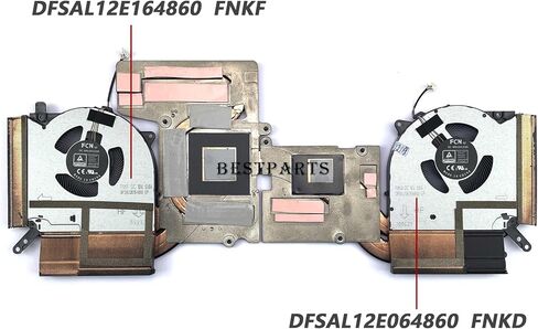 استبدال مروحة التبريد BestParts لـ Legion 5-16ACH6H - مروحة وحدة المعالجة المركزية + وحدة معالجة الرسومات الجديدة الأصلية مع مبدد حراري لـ Legion 5-16ACH6H، النوع 82JQ، P/N: 5H40S20277 5H40S20278 5H40S20279 5H40S20280 in Saudi Arabia