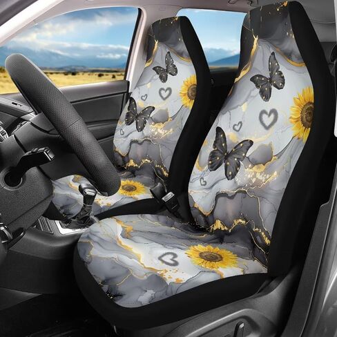 Galaxy Forest Wolf Print Car Seat Covers for Women Men, 2 Piece 3D Wolf Bucket Automotive Seat Protector Covers Universal Fit for SUV Sedan Van in Saudi Arabia