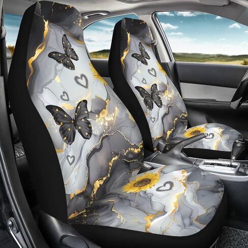 Galaxy Forest Wolf Print Car Seat Covers for Women Men, 2 Piece 3D Wolf Bucket Automotive Seat Protector Covers Universal Fit for SUV Sedan Van in Saudi Arabia