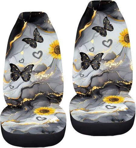Galaxy Forest Wolf Print Car Seat Covers for Women Men, 2 Piece 3D Wolf Bucket Automotive Seat Protector Covers Universal Fit for SUV Sedan Van in Saudi Arabia