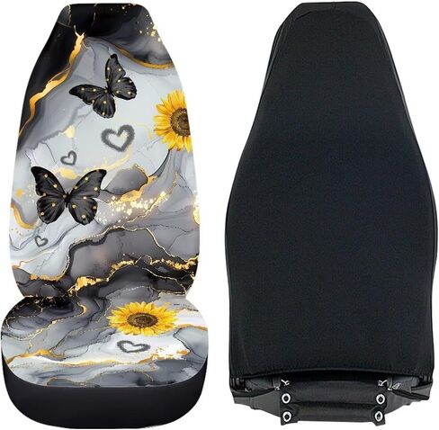 Galaxy Forest Wolf Print Car Seat Covers for Women Men, 2 Piece 3D Wolf Bucket Automotive Seat Protector Covers Universal Fit for SUV Sedan Van in Saudi Arabia