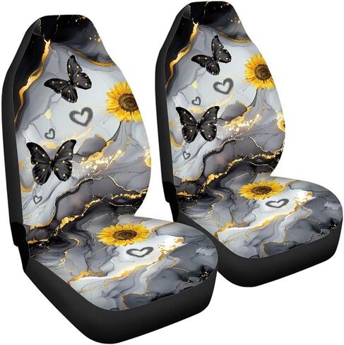 Galaxy Forest Wolf Print Car Seat Covers for Women Men, 2 Piece 3D Wolf Bucket Automotive Seat Protector Covers Universal Fit for SUV Sedan Van in Saudi Arabia