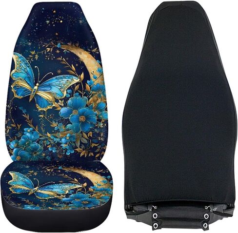 Galaxy Forest Wolf Print Car Seat Covers for Women Men, 2 Piece 3D Wolf Bucket Automotive Seat Protector Covers Universal Fit for SUV Sedan Van in Saudi Arabia