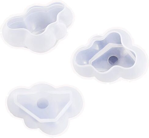WOPODI 6 Pieces Cloud Shape Chocolate Silicone Mold Mousse Fondant Ice Cube 3D Clouds Mould Pudding Candy Soap Candle Epoxy Resin Molds Baking Cake Decoration DIY Casting Clay Mold Tools in Kuwait