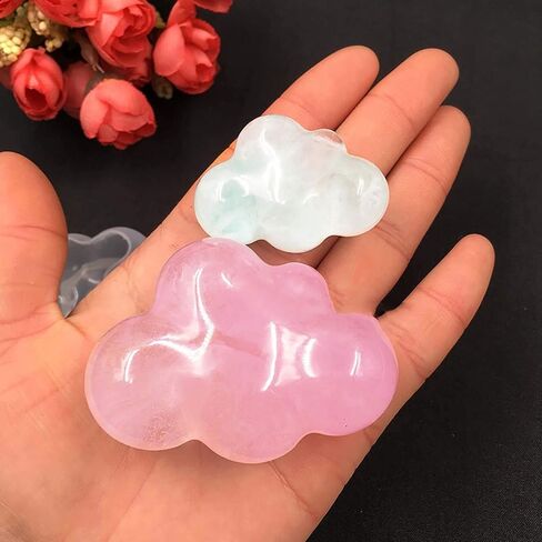 WOPODI 6 Pieces Cloud Shape Chocolate Silicone Mold Mousse Fondant Ice Cube 3D Clouds Mould Pudding Candy Soap Candle Epoxy Resin Molds Baking Cake Decoration DIY Casting Clay Mold Tools in Kuwait