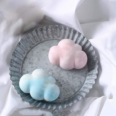 WOPODI 6 Pieces Cloud Shape Chocolate Silicone Mold Mousse Fondant Ice Cube 3D Clouds Mould Pudding Candy Soap Candle Epoxy Resin Molds Baking Cake Decoration DIY Casting Clay Mold Tools in Kuwait
