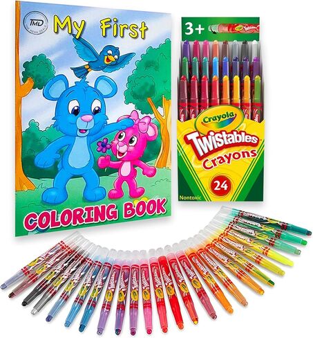 أقلام تلوين قابلة للالتواء، أقلام تلوين للأطفال من سن 4 إلى 8 سنوات، 24 قلم تلوين ملتوي، أقلام تلوين للأطفال الصغار، أقلام تلوين للأطفال، أقلام تلوين قابلة للدوران + كتاب تلوين للأطفال الصغار، كتب تلوين للأطفال in Kuwait
