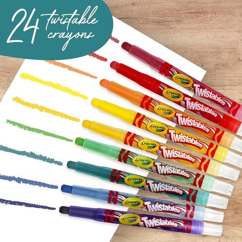 أقلام تلوين قابلة للالتواء، أقلام تلوين للأطفال من سن 4 إلى 8 سنوات، 24 قلم تلوين ملتوي، أقلام تلوين للأطفال الصغار، أقلام تلوين للأطفال، أقلام تلوين قابلة للدوران + كتاب تلوين للأطفال الصغار، كتب تلوين للأطفال in Kuwait