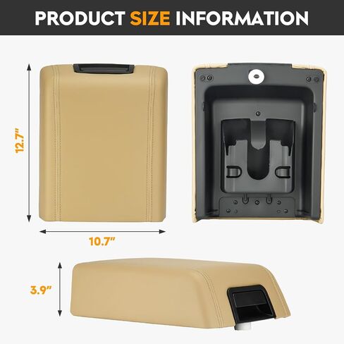 AEagle Center Console Cover Armrest Lids w/Base for 2004-2008 Ford F150, Black, Replaces ‎5L3Z1506024AAD in Saudi Arabia