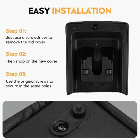 AEagle Center Console Cover Armrest Lids w/Base for 2004-2008 Ford F150, Black, Replaces ‎5L3Z1506024AAD in Saudi Arabia