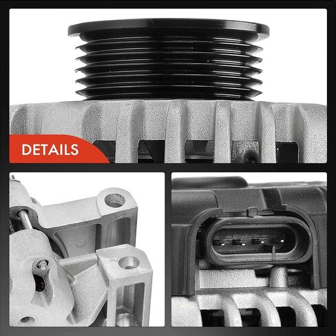 A-Premium Alternator Compatible with Chevrolet Trailblazer & GMC Envoy, Envoy XL & Isuzu Ascender & Buick Rainier & Saab 9-7x 2006, L6 4.2L, 12V 150Amp Clockwise 6-Groove Pulley, Replace# 15200110 in Saudi Arabia