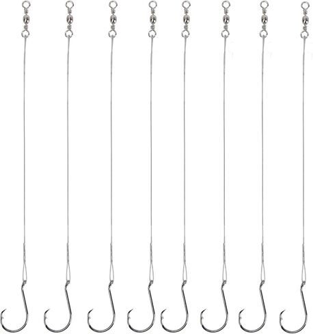 Goture Circle Hooks Rigs Saltwater Steel Leader Wire, 100 PCS Heavy Duty Circle Hook with Leader Wire Bass Catfish Fishing Lure Rig，7 Size 1/0 2/0 3/0 4/0 5/0 6/0 8/0 in Saudi Arabia