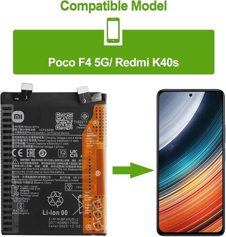 بطارية بديلة BP49 متوافقة مع Xiaomi Poco F4 5G / Xiaomi Redmi K40s مع الأدوات in Saudi Arabia