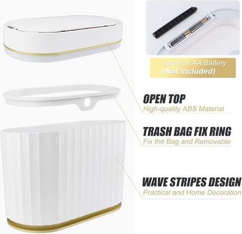 Small Touchless Trash Can, Smart Motion Sensor Wastebasket Garbage Container Bin with Automatic Opening Lid for Bathroom, Living Room Dressing Table, Kitchen, Office Desktop, and RV (7L) in Saudi Arabia