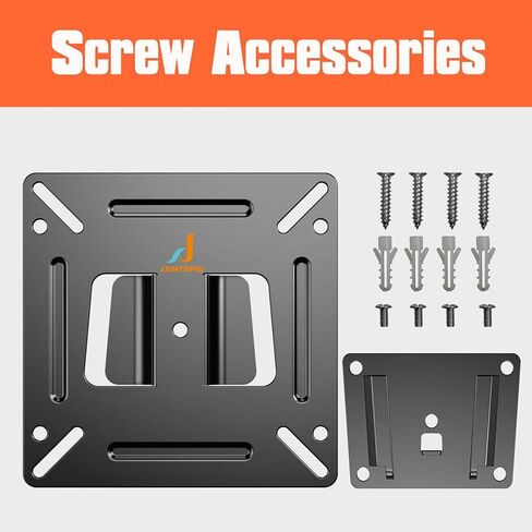 شاشة تثبيت على الحائط لمعظم شاشات التلفاز مقاس 14-24 بوصة، تصميم نحيف منخفض يناسب شاشات 13 15 17 19 20 21.5 24 بوصة مقاس يصل إلى 100 × 100 مم ويتحمل ما يصل إلى 33 رطلًا، دعامة تثبيت صغيرة للشاشة in Kuwait