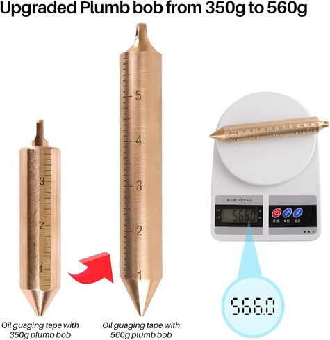 Oil Gauging Tape with 560g/20oz Plumb bob, Explosion-Proof Oil Tank Gauging Tapes with Ground Strap, Double Duty Stainless Steel Sounding Tape with Brass Plumb Bob-15M in Saudi Arabia