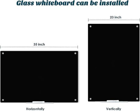 J&J Worldwide Glass Whiteboard 6' x 3'، لوح مسح جاف من الزجاج الأسود المغناطيسي، لوح أبيض أسود بدون إطار، يتضمن علامات ومغناطيس وصينية ماركر وممحاة للجدار والمكتب والمنزل والمدرسة in Saudi Arabia