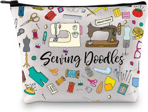 GJTIM Sewing Gift for Women Sewing Project Bag Sewing Doodles Zipper Pouch Quilter Gift Tailor Gift for Costume Designer (Sewing Doodles Bag) in Saudi Arabia