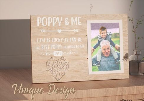 InnoBeta Poppy Gifts from Grandkids, Grandchildren, Grandpa Picture Frame, Present for Birthday, Christmas, Father's Day - for 4" x 6" Photos - POPPY & ME in Saudi Arabia