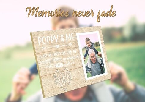 InnoBeta Poppy Gifts from Grandkids, Grandchildren, Grandpa Picture Frame, Present for Birthday, Christmas, Father's Day - for 4" x 6" Photos - POPPY & ME in Saudi Arabia